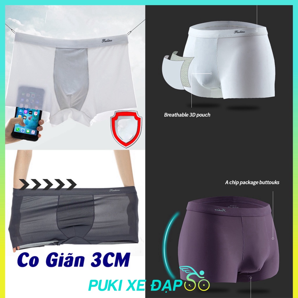 Quần lót nam vải lụa băng thoáng khí ngăn ngừa vi khuẩn thời trang cao cấp cho nam có BigSize Phụ Kiện Xe Đạp PuKi