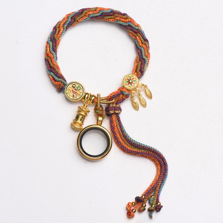 Vòng Tay Dây Bện Tua Rua Phong Cách Retro