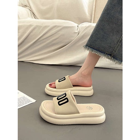 Dép lê đế dày giày đi biển đế bằng cao cấp đi ra ngoài mùa hè cho nữ