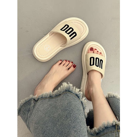 Dép lê đế dày giày đi biển đế bằng cao cấp đi ra ngoài mùa hè cho nữ