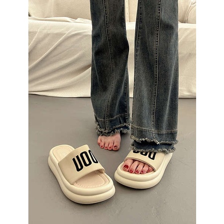 Dép lê đế dày giày đi biển đế bằng cao cấp đi ra ngoài mùa hè cho nữ