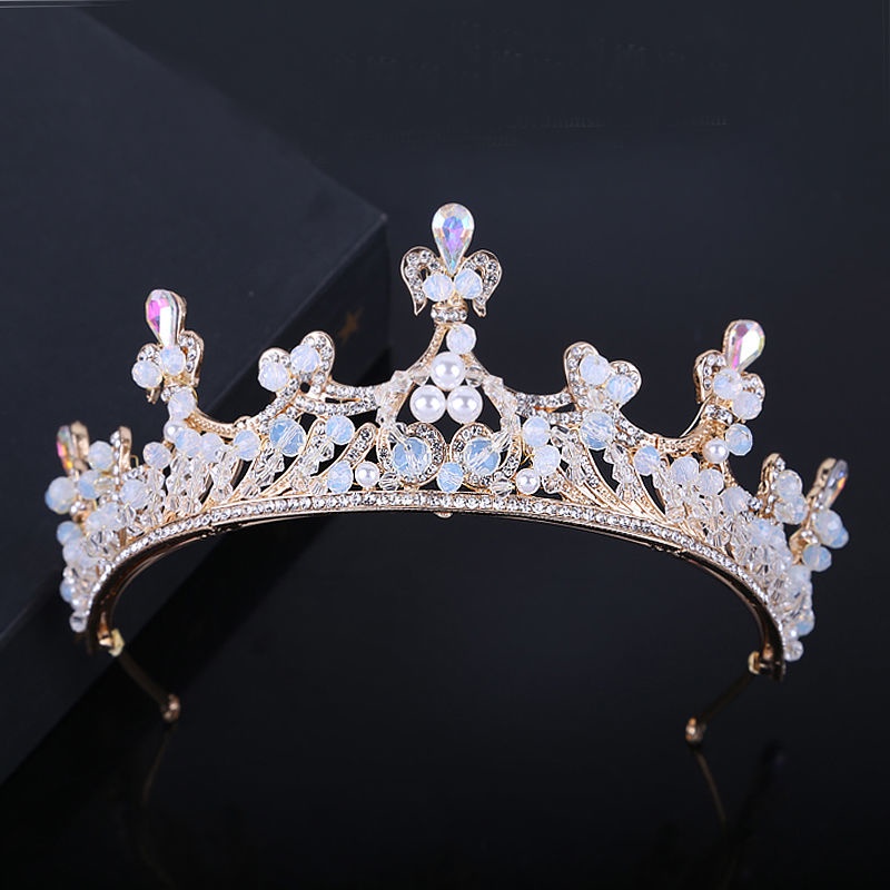 Vương Miện Hợp Kim Đính Đá Pha Lê Sang Trọng Cho Cô Dâu
