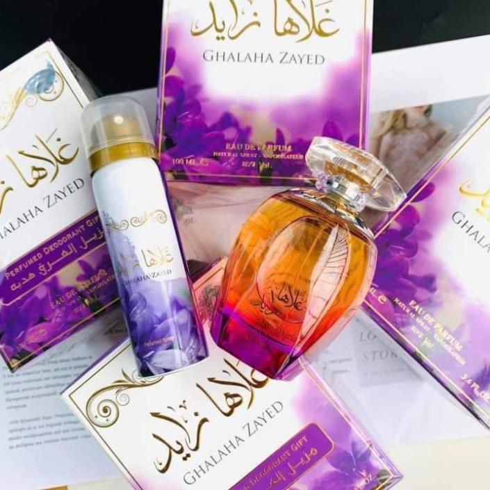Combo Nước Hoa Ghalaha Zayed và Body Xịt - Hương thơm vừa e ấp, kiêu sa của hoa cỏ mùa xuân, dịu dàng mà thanh tao