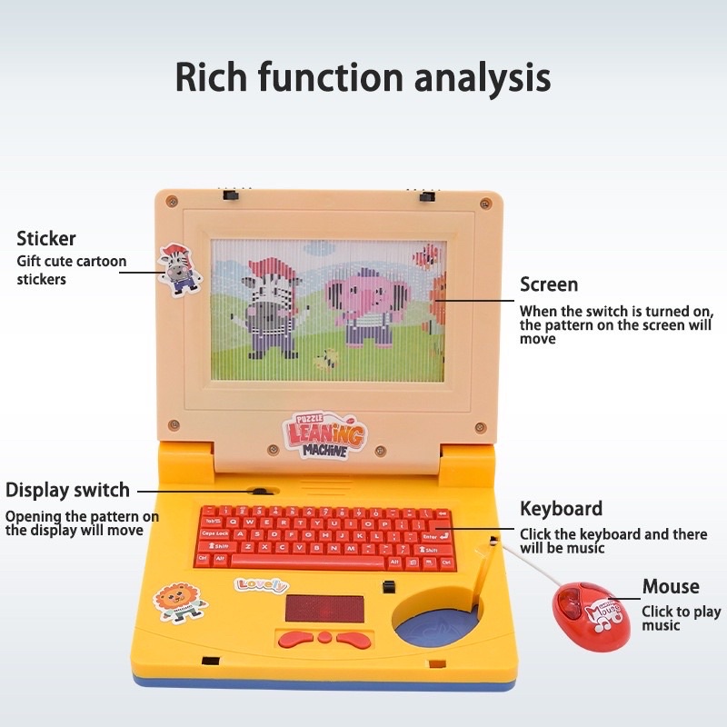 (LOẠI 1) Laptop đồ chơi cho bé có nhạc chạy film sẵn cho bé ham học hỏi