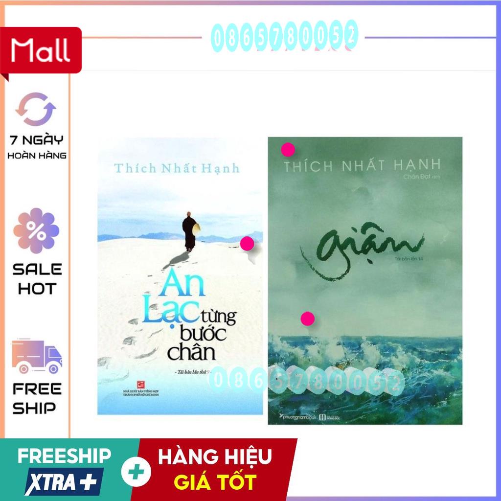 HÀNG MỚI 100% .Combo.2.Cuốn:.Giận.-.An.lạc.từng.bước.chân.-.Thích.Nhất.Hạnh.eBf