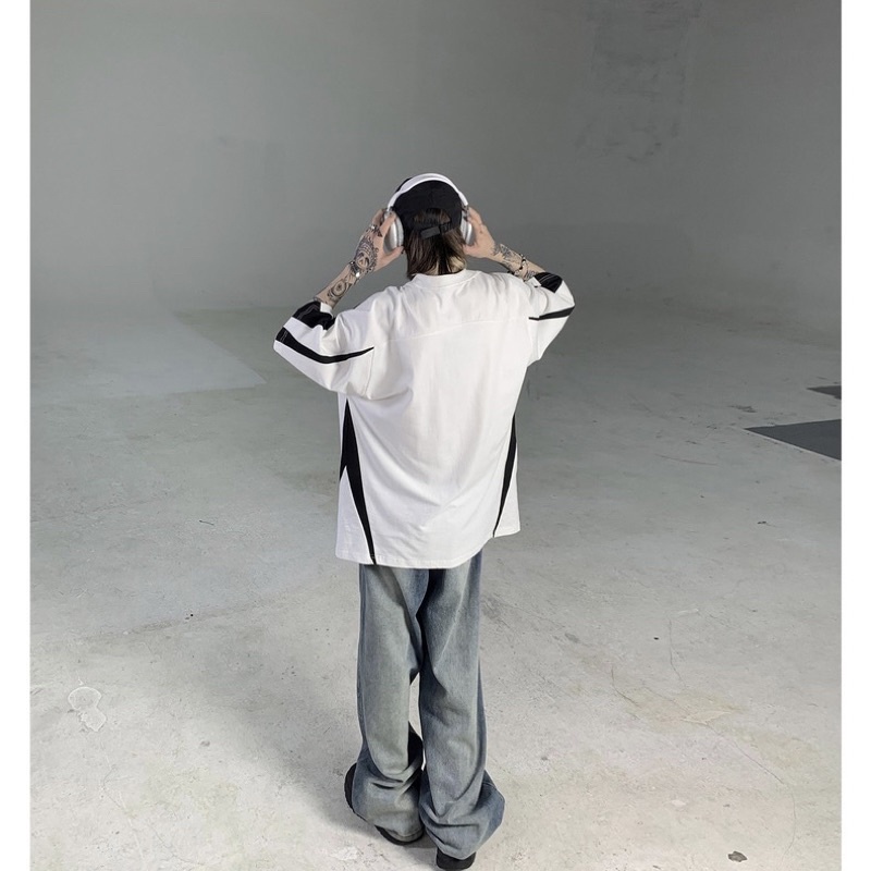 Áo phông BLK dáng rộng hình thêu phong cách streetwear, blokecore, Brokeboiz