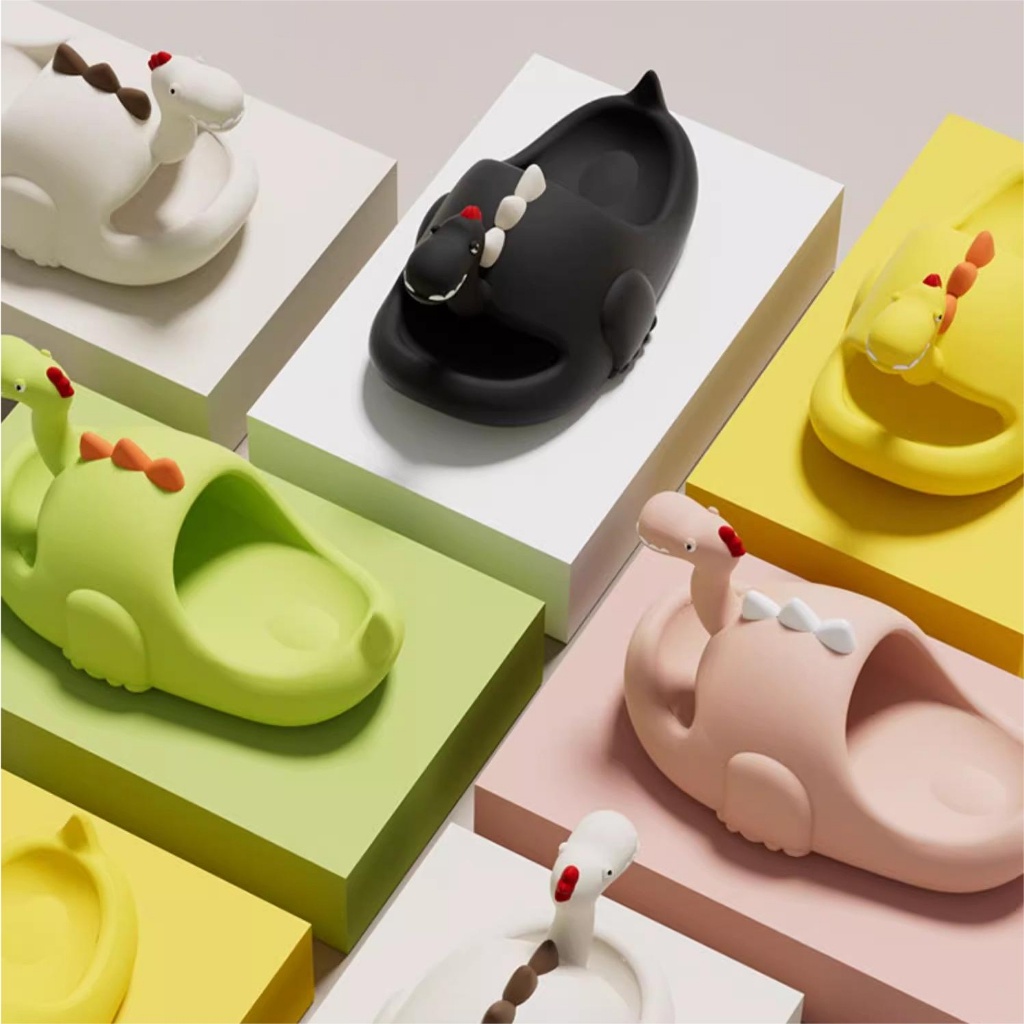 Đôi dép xỏ ngón hình khủng long dễ thương cho mùa hè - Những đứa trẻ dép cao su