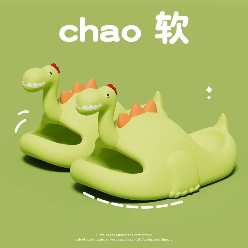 Đôi dép xỏ ngón hình khủng long dễ thương cho mùa hè - Những đứa trẻ dép cao su