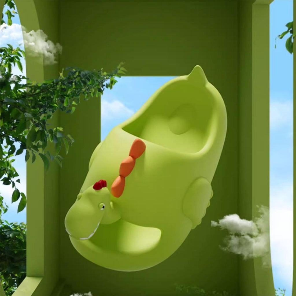 Đôi dép xỏ ngón hình khủng long dễ thương cho mùa hè - Những đứa trẻ dép cao su
