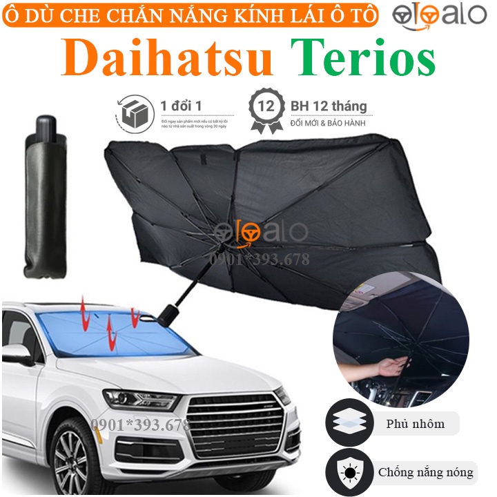 Ô dù che nắng kính lái dành cho xe Daihatsu Terios tráng nhôm cao cấp - OTOALO