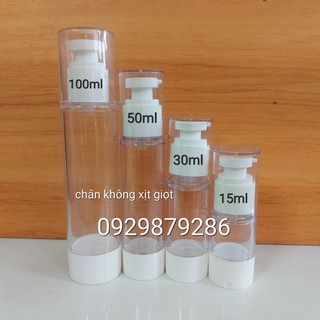 Chai lọ sang chiết mỹ phẩm - Chai chân không xịt giọt đầu dẹt 15ml-30ml- 50ml- 100ml