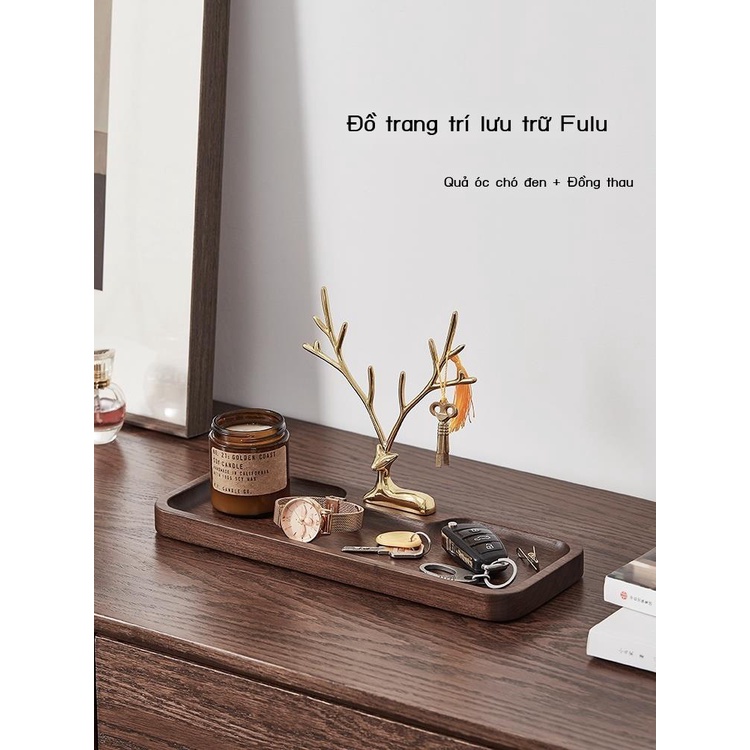 Gỗ Chắc Chắn Tấm Chìa Khóa Ánh Sáng Sang Trọng Fulu Lối Vào Hiên Kệ Khay Đa Năng Trang Trí Máy Tín