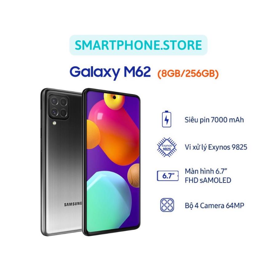 Điện thoại Samsung Galaxy M62 (8GB/256GB) Pin khủng 7000mAh - BH 12 tháng