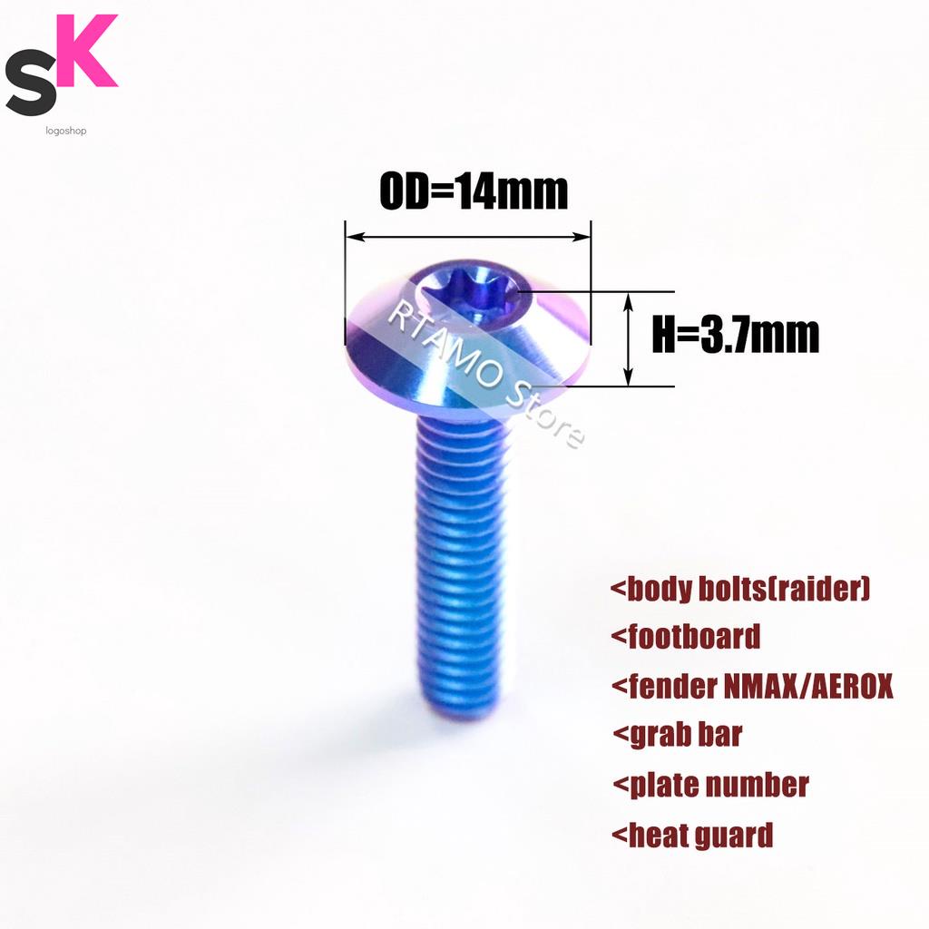 ✑RTAMO Titanium Gr5 M5x10/15/20/25/30L/M6x12/15/20/25/30L ABS/đầu ống xả/thân xe/chắn bùn Cho Vespa/Nmax/Xmax/Pcx/Forza/