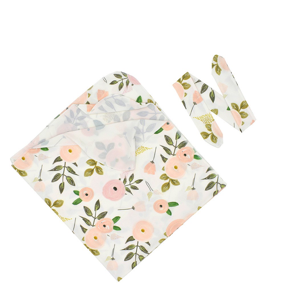 2 Chiếc Muslin Đầm Baju Bé Gái Trai Bedung Bayi Trẻ Sơ Sinh Chăn Ngủ Bộ