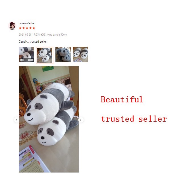 Aixini còn hàng gấu trúc nhồi bông sang trọng Dễ thương We Bare Bears Gối Đồ Chơi Búp Bê Ngủ/Đứng/Bò Patung Bear Đứng Mà