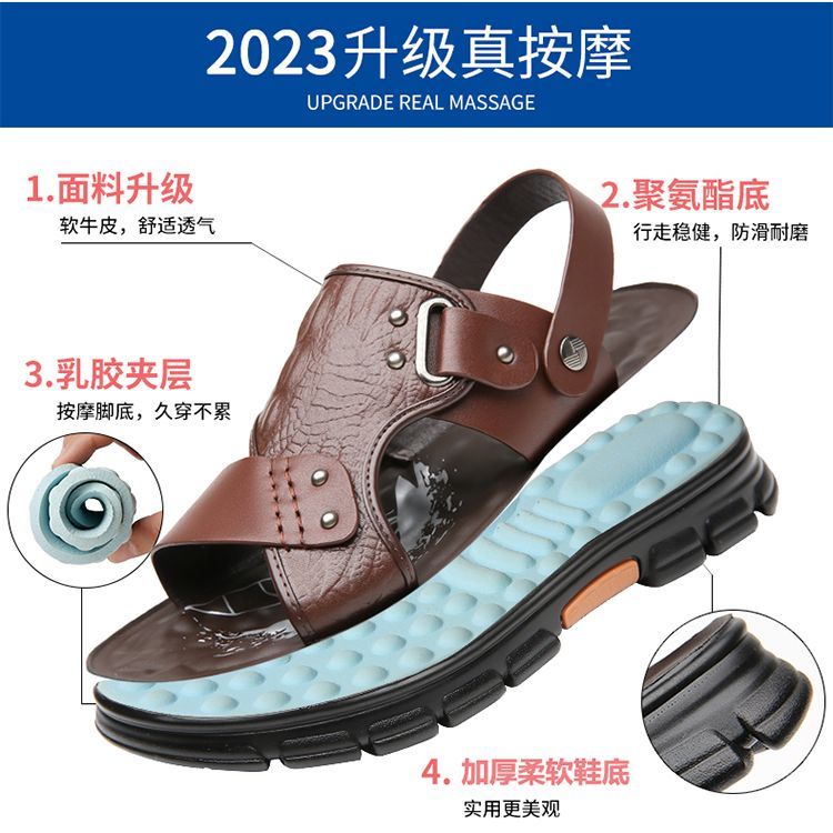 Giày Sandal Da Cá Sấu Chống Trượt Thời Trang Cho Nam