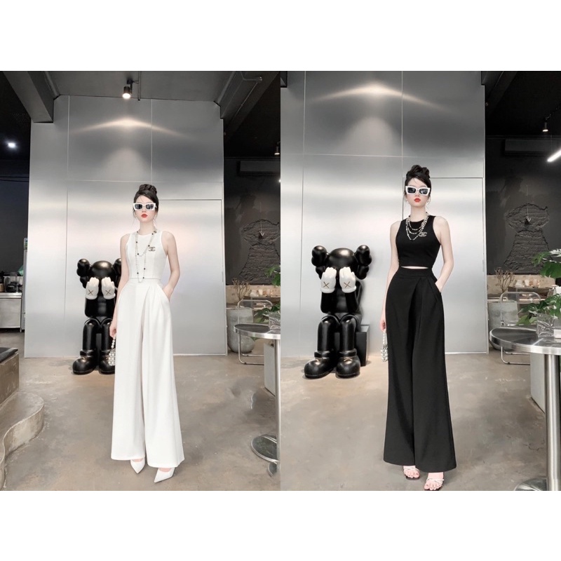 Sét quần xuông vạt lệch kết hợp áo croptop trẻ trung_Hàng đẹp_Kèm ảnh thật