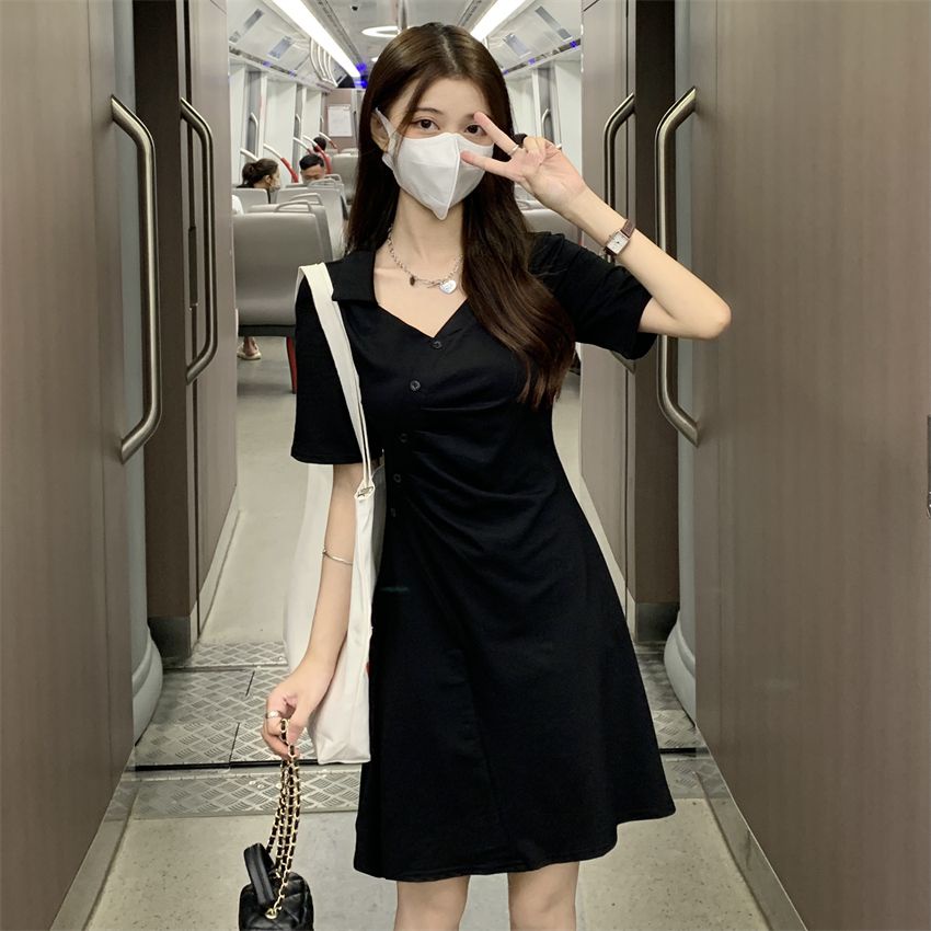 Đầm Tay Ngắn Dáng Chữ a Thiết Kế Độc Đáo Thời Trang Mùa Hè Xinh Xắn Cho Nữ