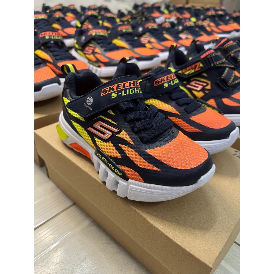 Giầy thể thao phối màu cam neon Skechers size 30 - 36.5