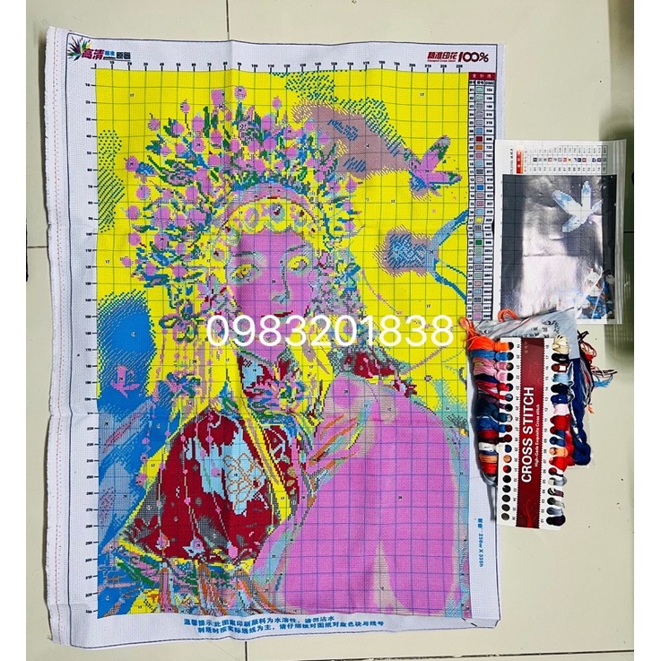 Tranh chữ thập thêu kín Tân nương DX1046