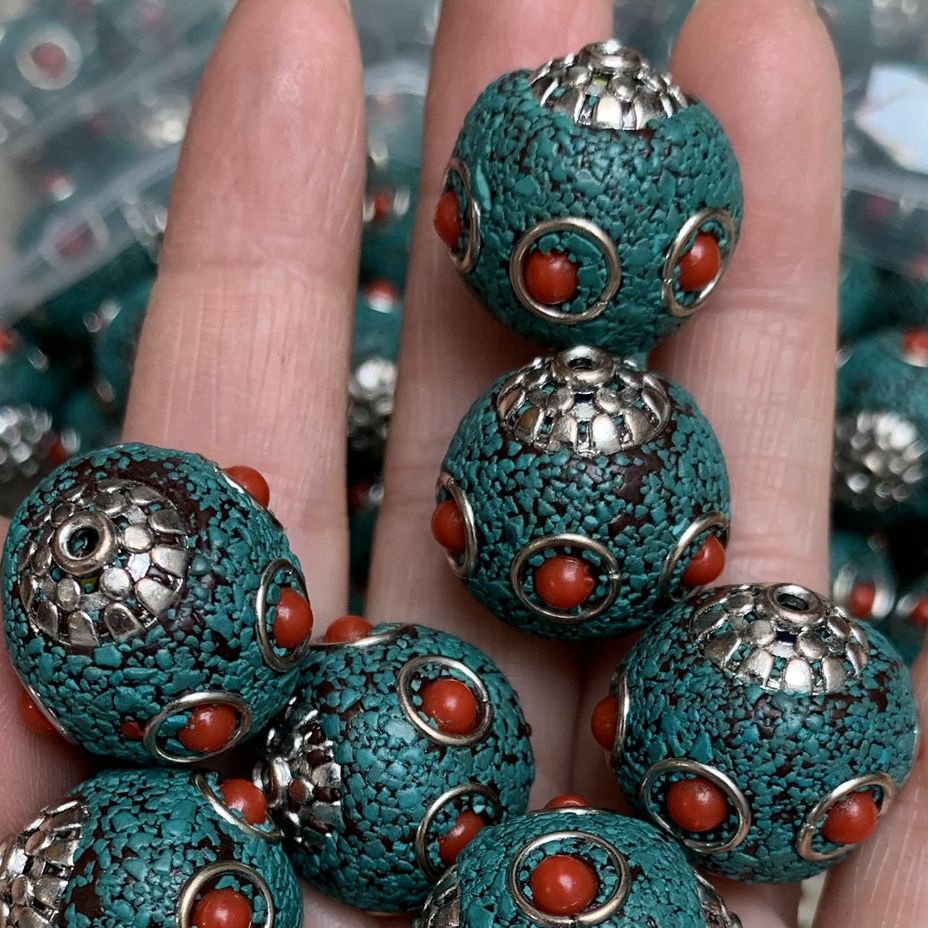 Phụ Kiện Hạt Cườm Bằng Đồng Nguyên Chất Phong Cách Tây Tạng