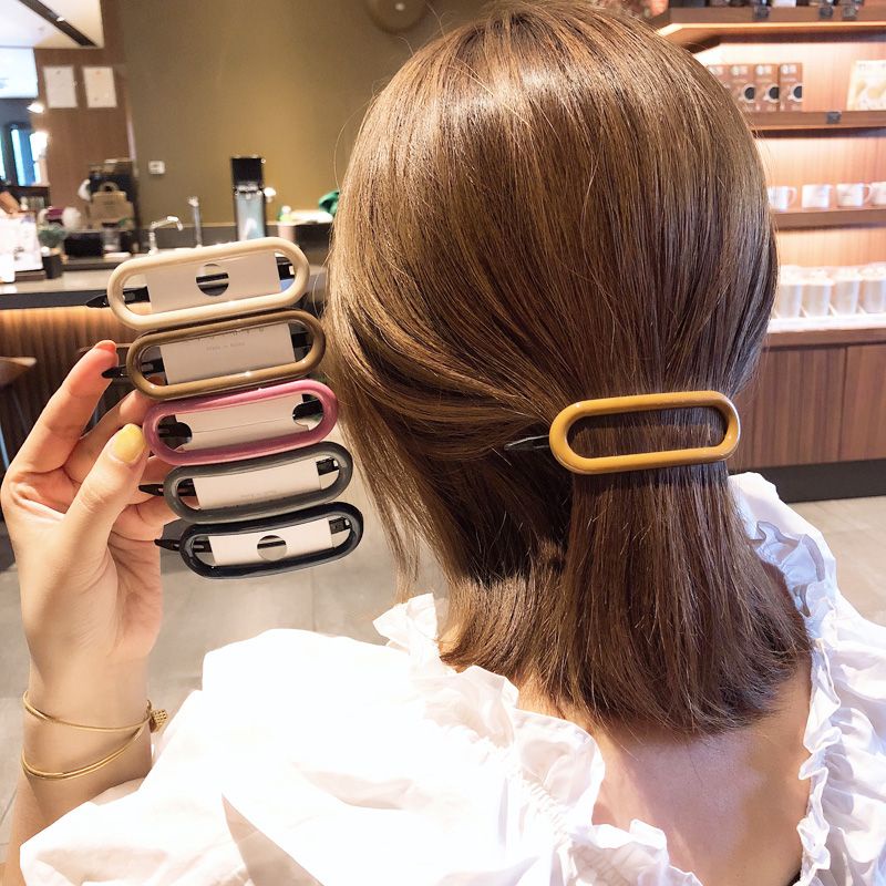 Kẹp Tóc Nữ Hình Oval Màu Sắc Retro Thời Trang