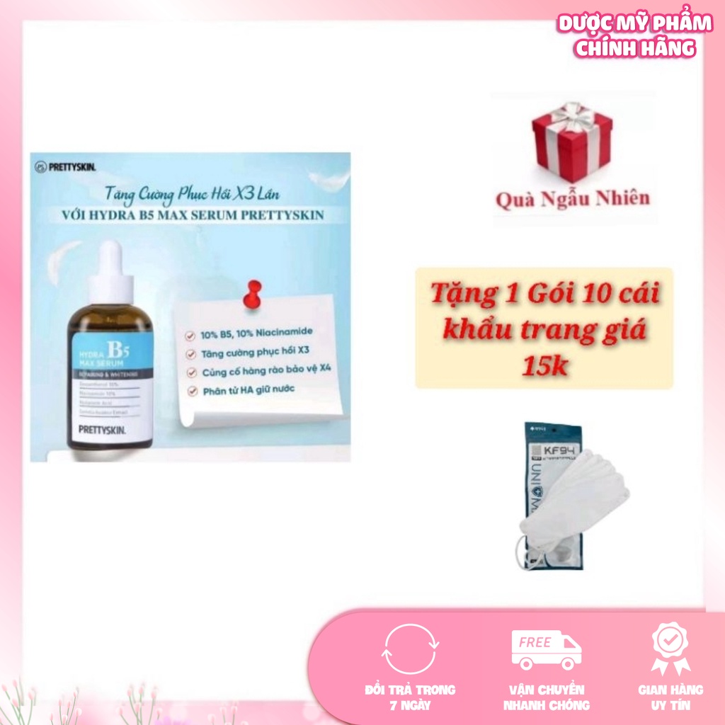 Serum B5 phục hồi, tinh chất dưỡng trắng da Hydra B5 Max Serum Repairing Whitening Prettyskin 50ml Hàn Quốc