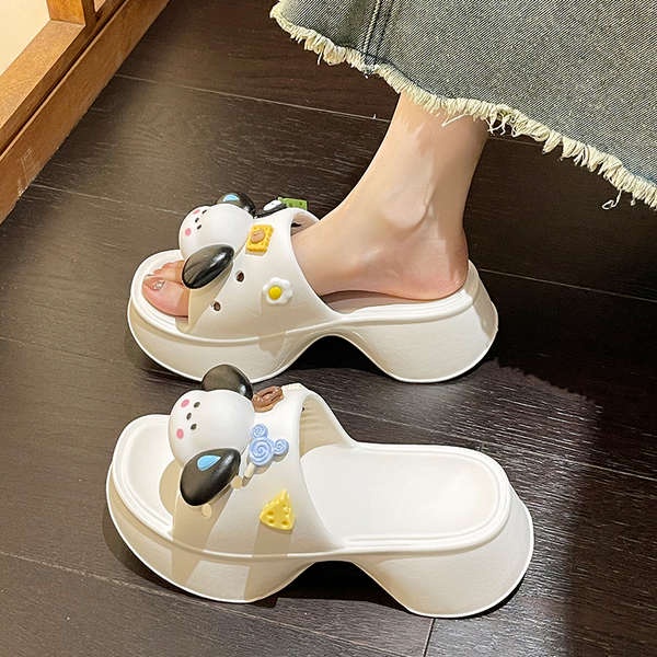 Dép đế cao nữ phim hoạt hình chó Pacha mùa hè mẫu mới đế dày