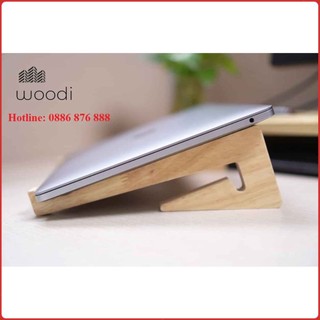 Giá đỡ laptop gỗ kiêm Đế tản nhiệt cho laptop, macbook bằng gỗ loại 1 tầng