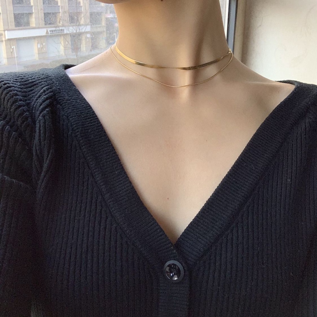 Dây Chuyền Hai Lớp Xếp Chồng Lên Nhau Phong Cách Hip Hop Cá Tính