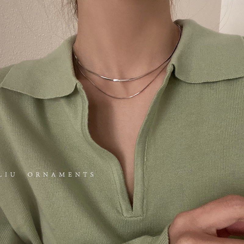 Dây Chuyền Hai Lớp Xếp Chồng Lên Nhau Phong Cách Hip Hop Cá Tính