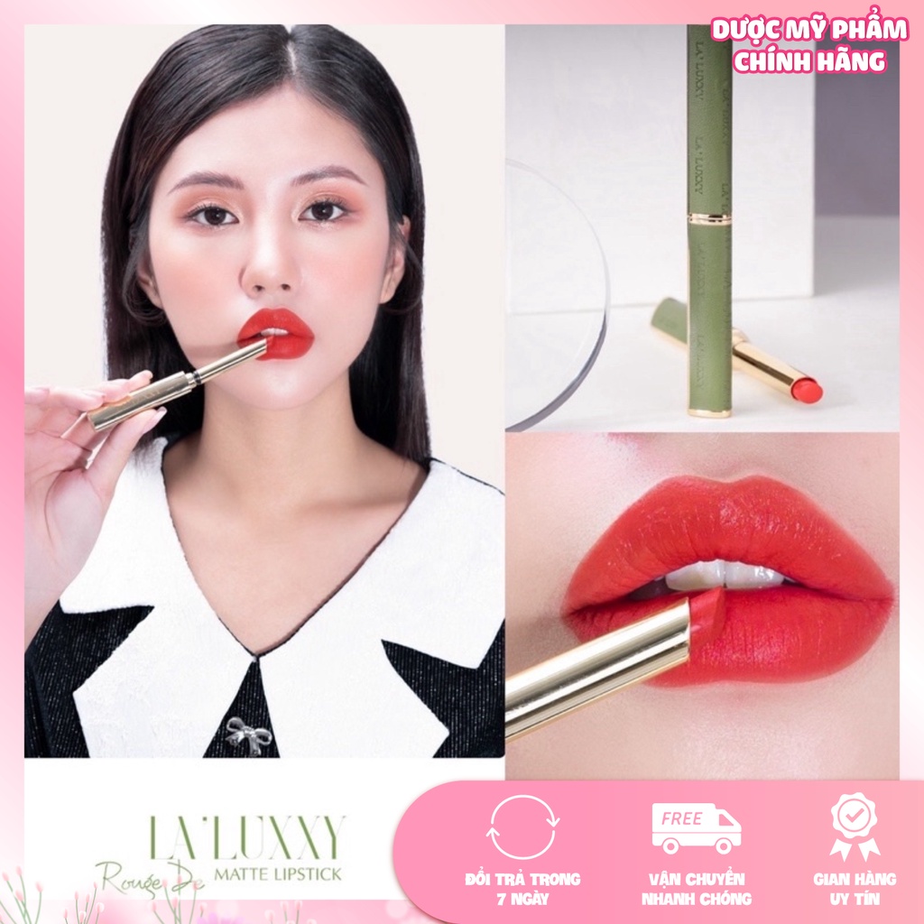Son Lạnh La'Luxxy Drlacir Màu 02 Đỏ Tuyết Màu thời thượng, Lâu Trôi. Giúp môi luôn luôn căng mọng, mềm mại