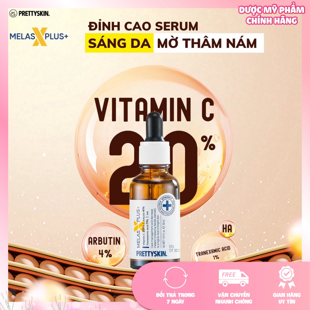 Serum Melas X Plus nhà Pretty Skin 30ml giúp dưỡng trắng da mờ thâm nám hiệu quả