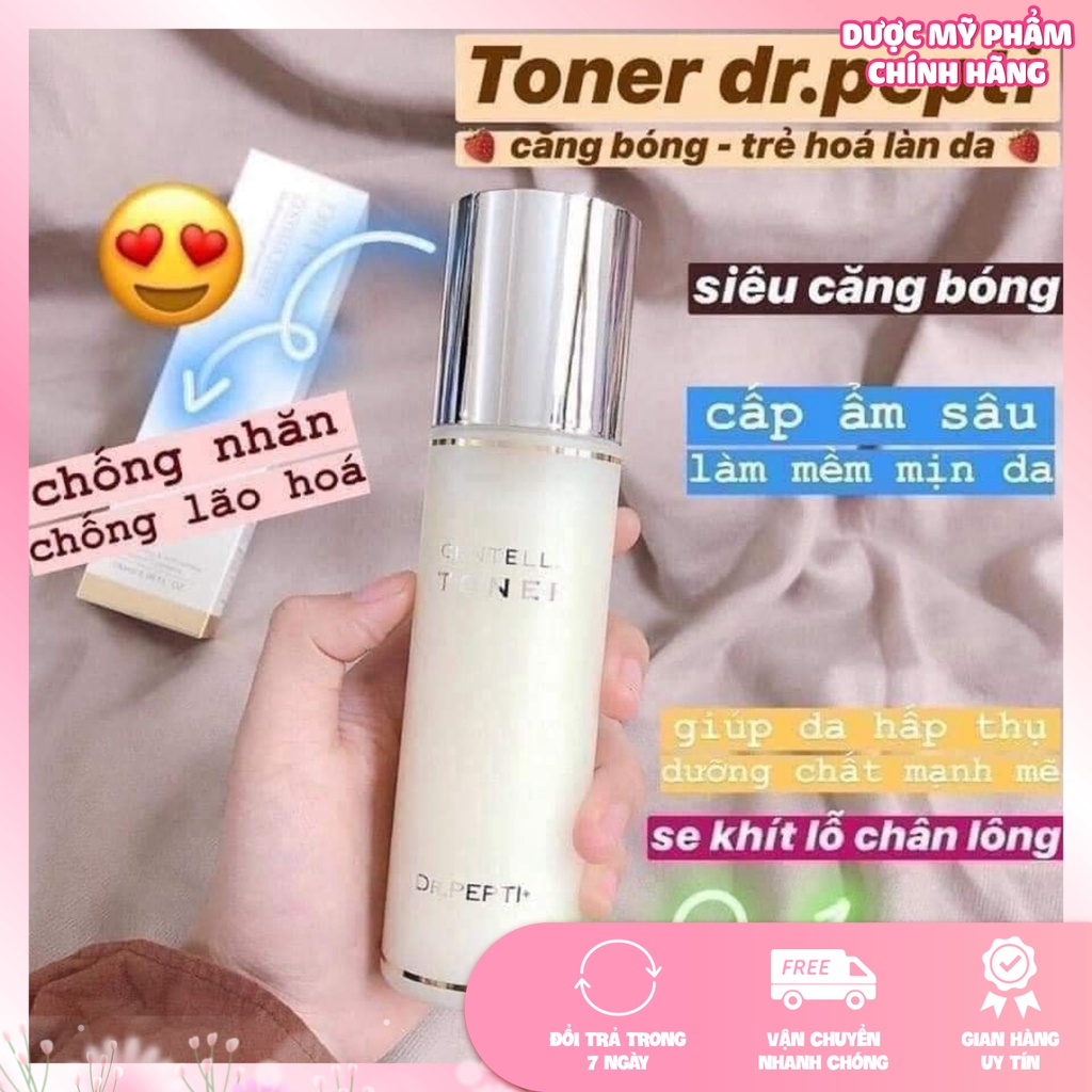 Toner Nước Hoa Hồng Toner Dr.Pepti Centella Giúp Se Khít Lỗ Chân Lông, Dưỡng Da Căng Bóng Hàn Quốc 180ml