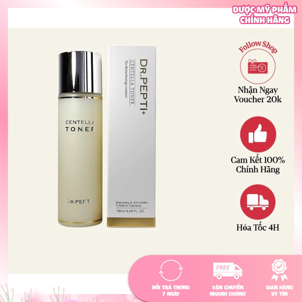 Toner Nước Hoa Hồng Toner Dr.Pepti Centella Giúp Se Khít Lỗ Chân Lông, Dưỡng Da Căng Bóng Hàn Quốc 180ml