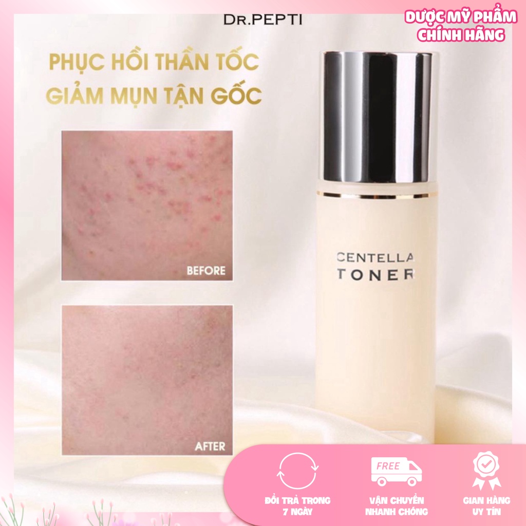 Toner Nước Hoa Hồng Toner Dr.Pepti Centella Giúp Se Khít Lỗ Chân Lông, Dưỡng Da Căng Bóng Hàn Quốc 180ml