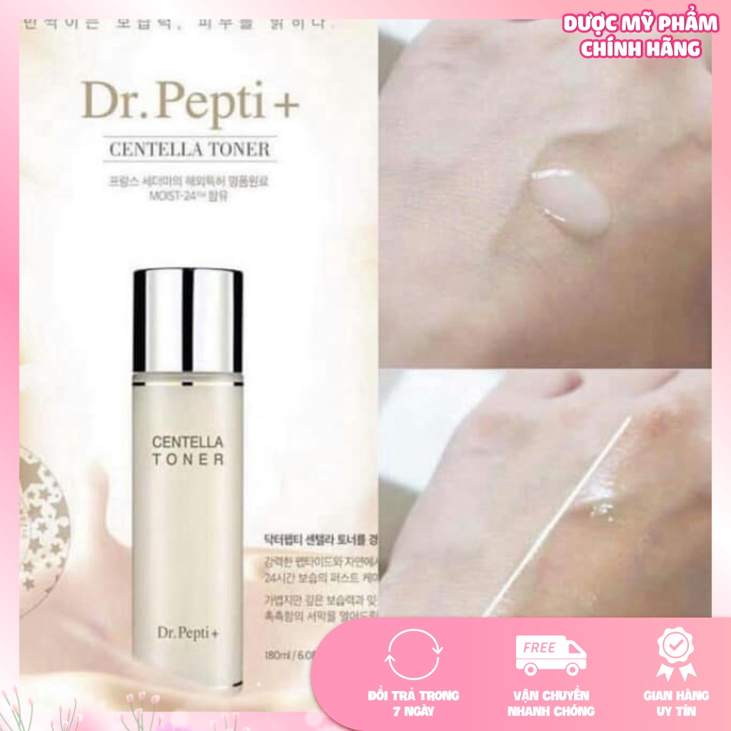 Toner Nước Hoa Hồng Toner Dr.Pepti Centella Giúp Se Khít Lỗ Chân Lông, Dưỡng Da Căng Bóng Hàn Quốc 180ml