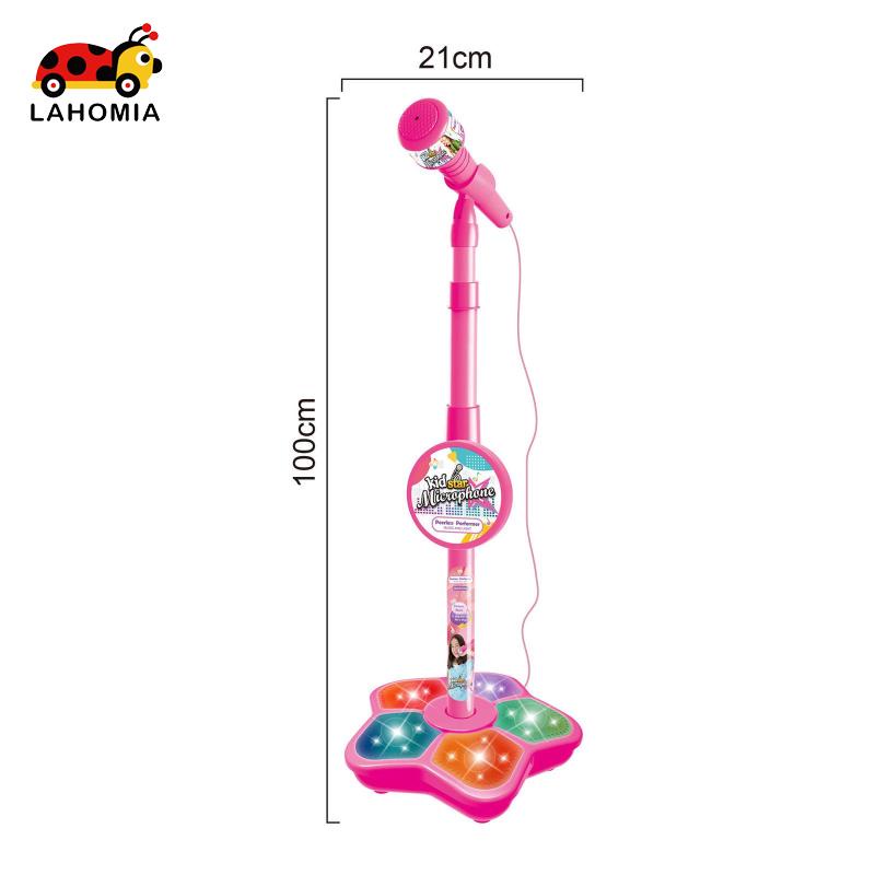 Đồ Chơi Micro có chân đứng độc đáo dành cho bé có loa phát âm, đèn nhấp nháy, dây kết nối điện thoại