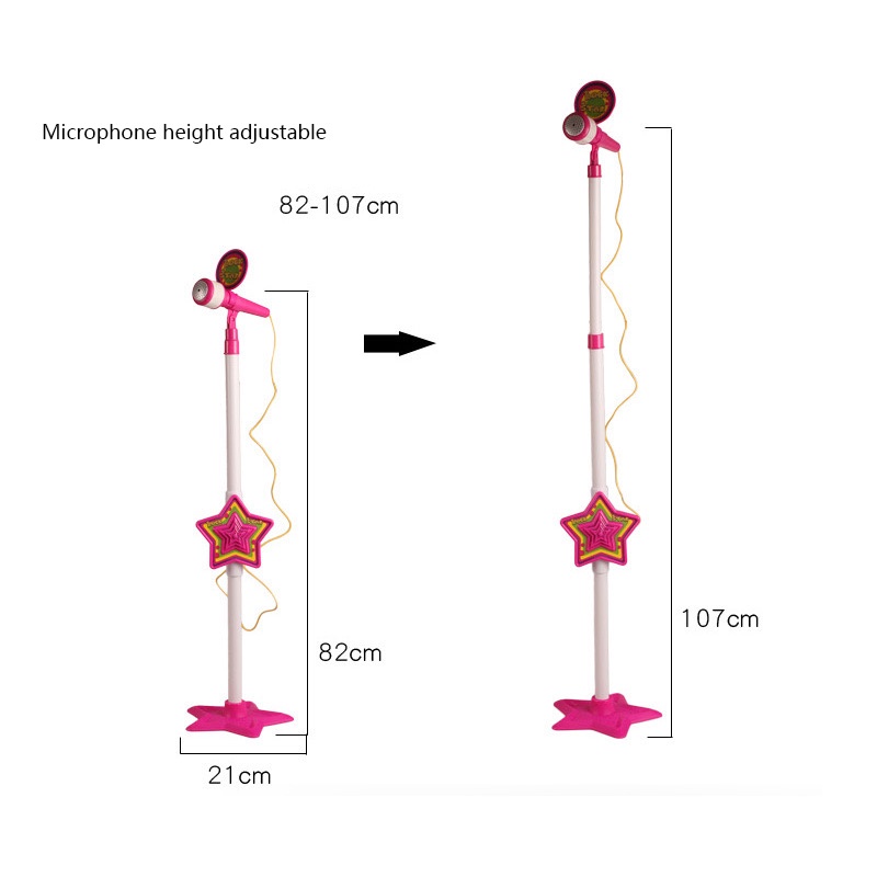 Đồ Chơi Micro có chân đứng độc đáo dành cho bé có loa phát âm, đèn nhấp nháy, dây kết nối điện thoại