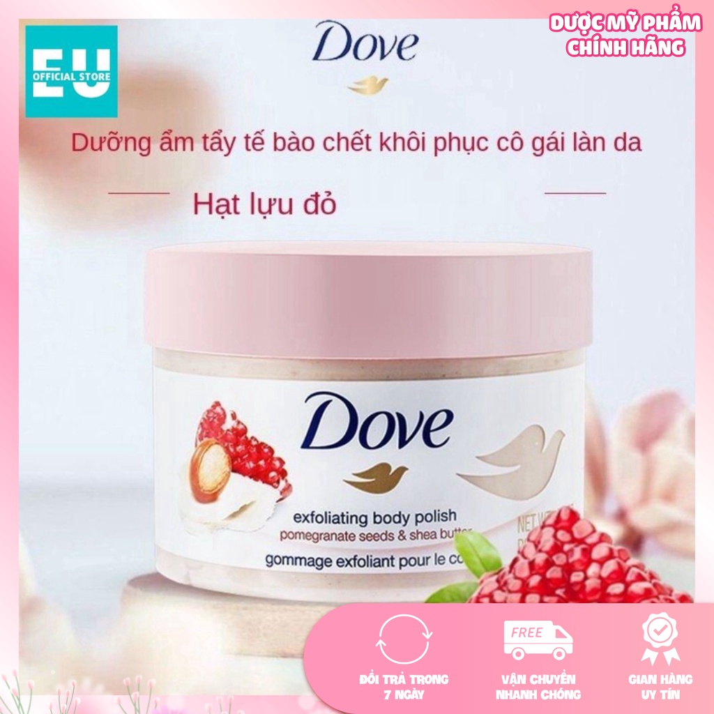 Kem tẩy da chết toàn thân body Dove bản Đức 225ml và tẩy da chết Quế Hồi