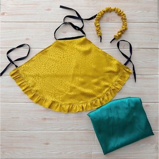 set yếm lụa đào chụp sen cho bé [HÀNG CAO CẤP]