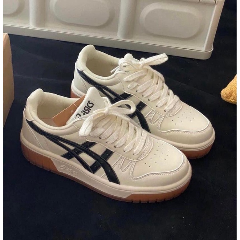 Giày Sneaker Asics White Đế Nâu Basic Lai AU