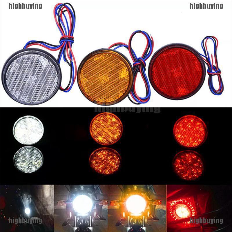 ☄ღღ lửa mới, xi nhan, đèn phanh, 24 LED, dạng tròn cho ô tô Xe máy 1 cái