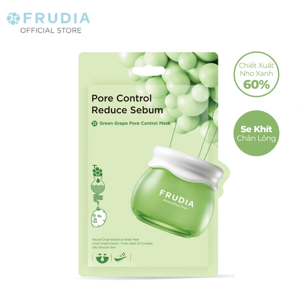 Mặt Nạ Dưỡng Ẩm Se Khít Lỗ Chân Lông Nho Xanh Frudia Green Grape Pore Control Mask 20ml/1p