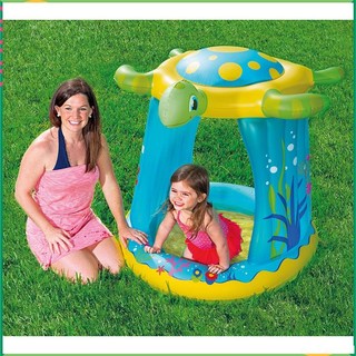 hồ bơi phao bể bơi phao có mái che hình con rùa cho bé 109 x 96cm cao 104cm Bestway 52219
