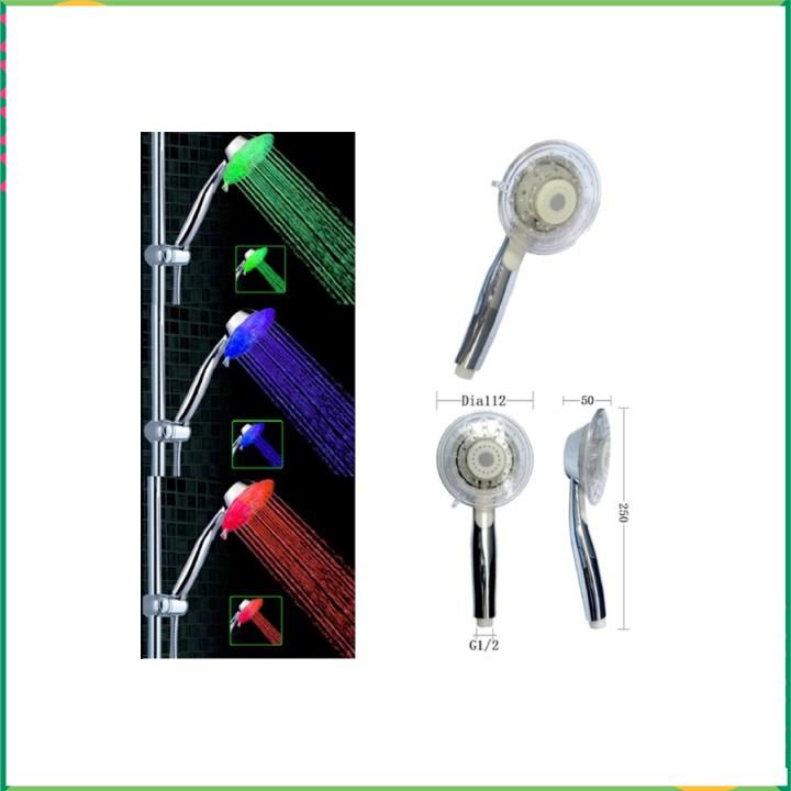 Đầu vòi sen đèn LED tự sáng cảm ứng nhiệt đổi màu, hoa mặt trời. vs10
