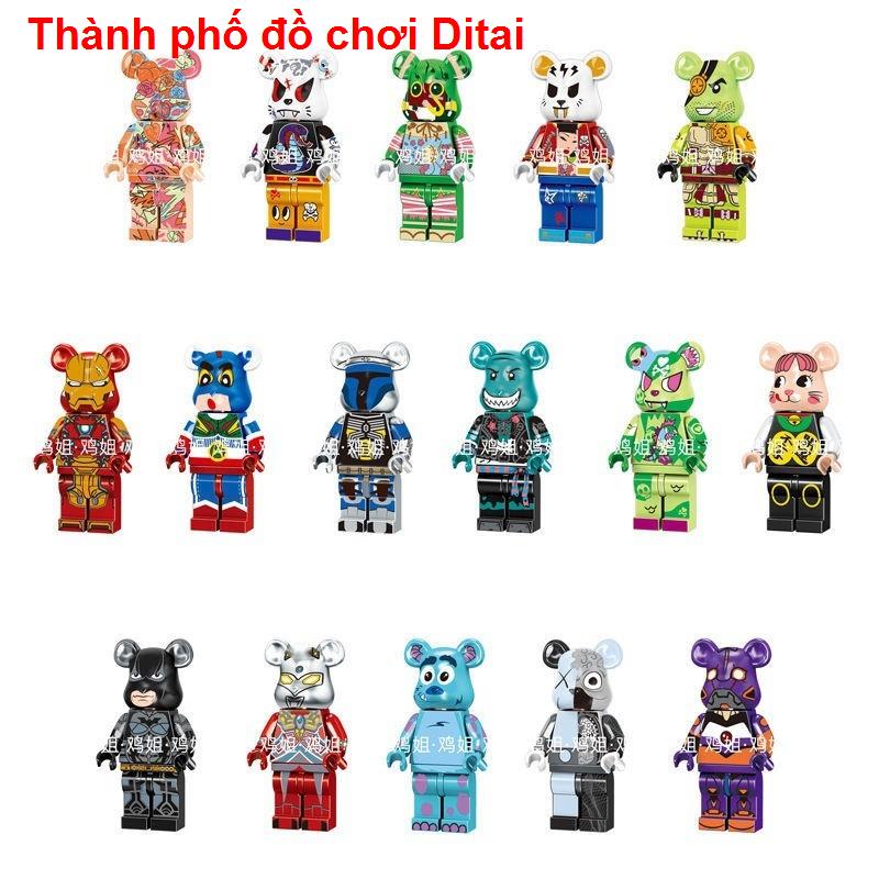 【Hàng có sẵn】Tương thích với LEGO bên thứ ba Internet người nổi tiếng gấu bạo lực lắp ráp các khối xây dựng mô hình mini