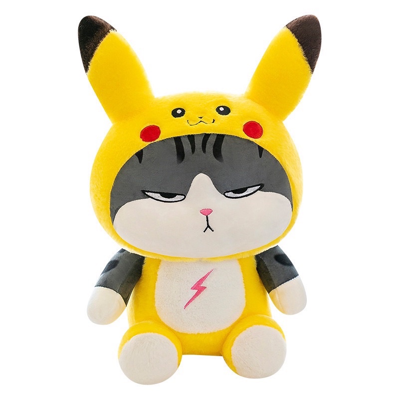 ‼️ Xả kho giá sốc ‼️ Mèo hoàng thượng cosplay kuromi pikachu gấu trúc thỏ - Mèo bông mặt quạo đội mũ hình thú cực đẹp