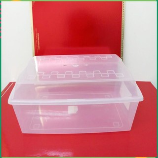 hộp nhựa đựng đồ trong suốt có nắp, hình thang, cỡ giấy photo A4. K967